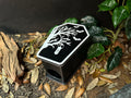 Coffin Humid Hide for Reptiles – Gothic Terrarium Decor with Shedding Support