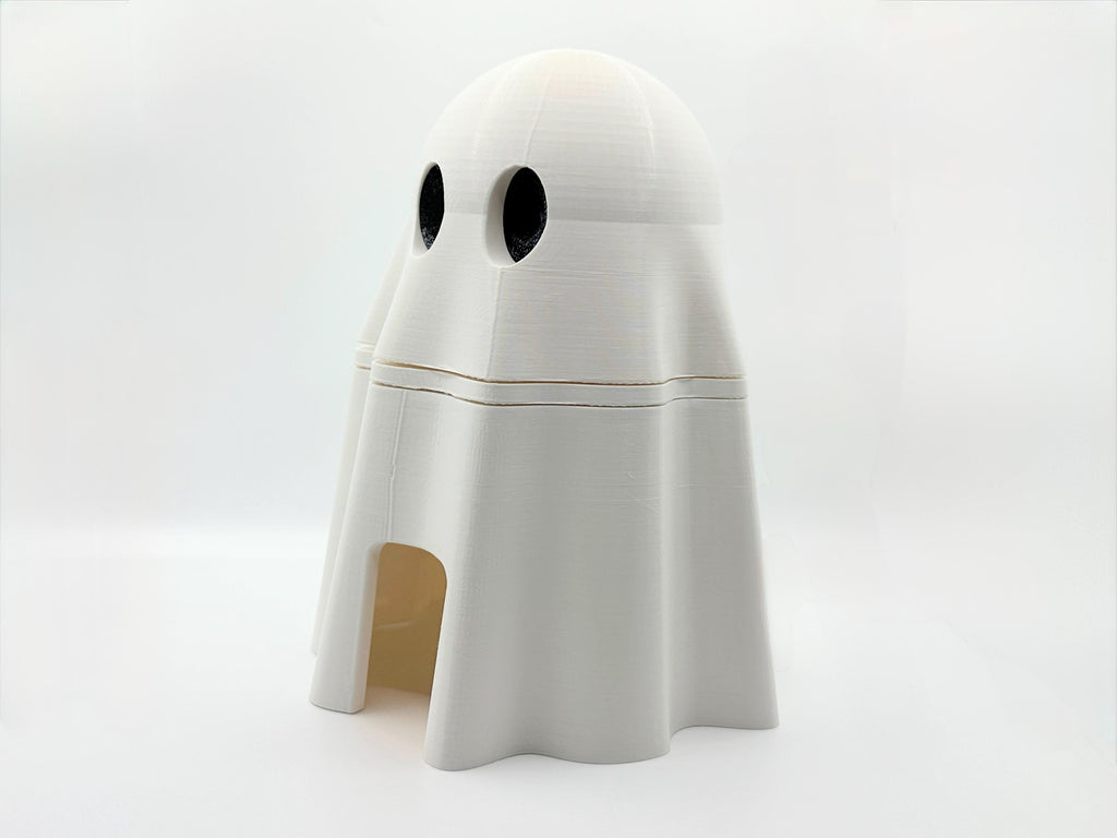 Ghost Humid Hide for Reptiles – Halloween Terrarium Decor with Shedding Support