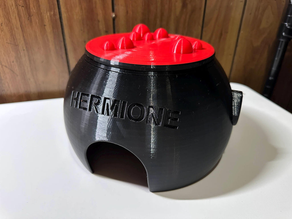 Witch Cauldron Humid Hide for Reptiles – Halloween Terrarium Decor with Shedding Support