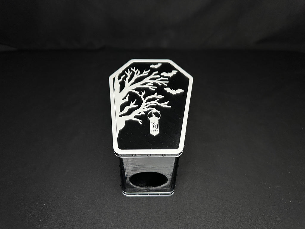 Coffin Humid Hide for Reptiles – Gothic Terrarium Decor with Shedding Support