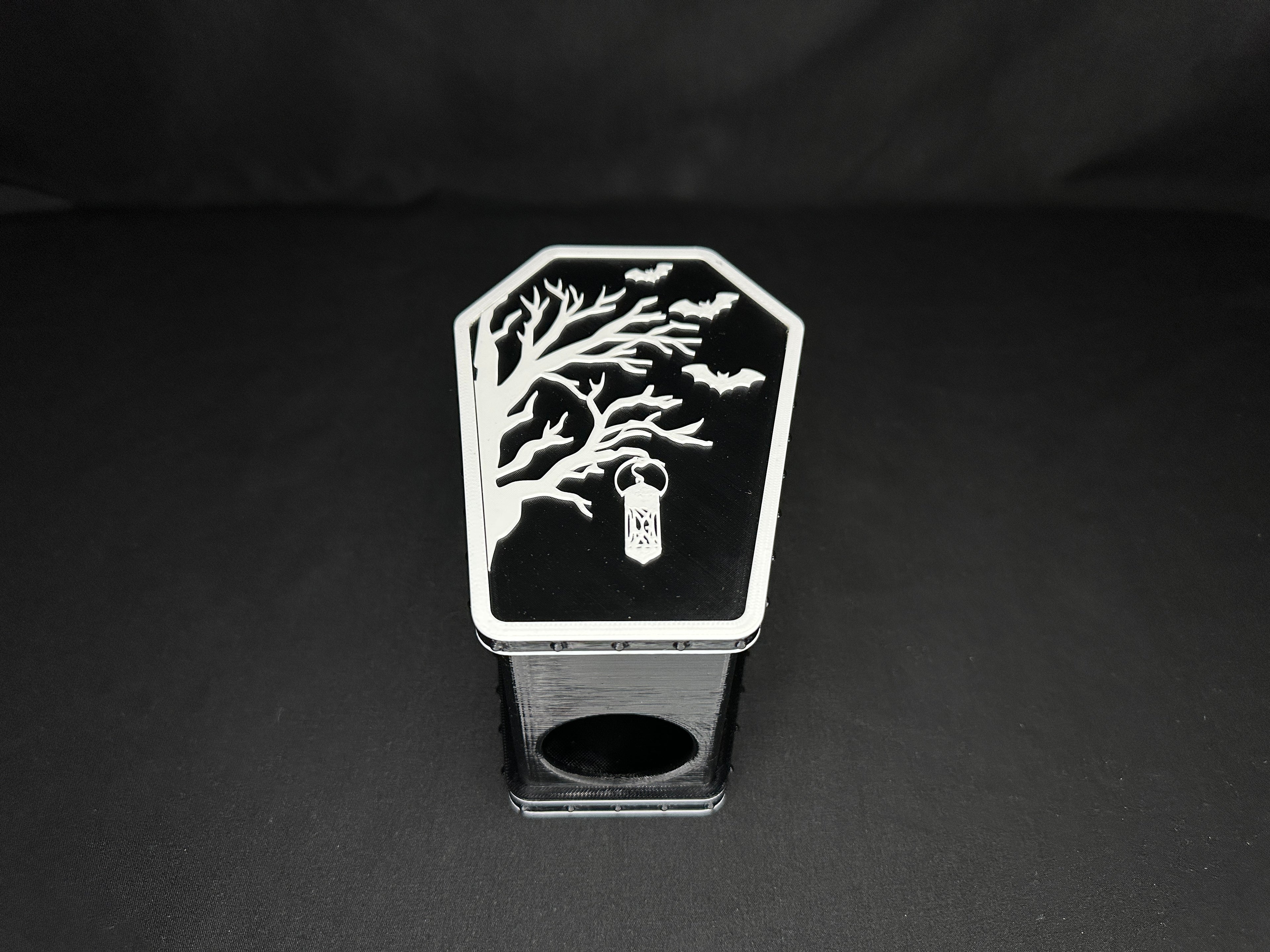 Coffin Humid Hide for Reptiles – Gothic Terrarium Decor with Shedding Support