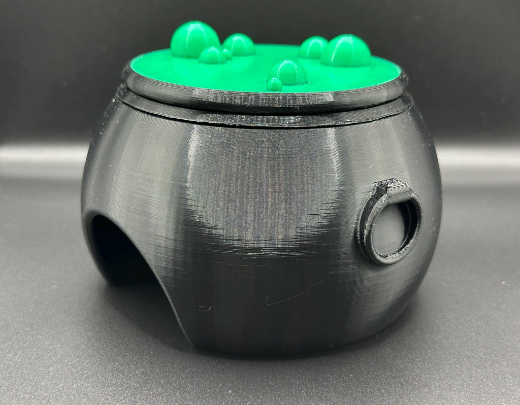 Witch Cauldron Humid Hide for Reptiles – Halloween Terrarium Decor with Shedding Support