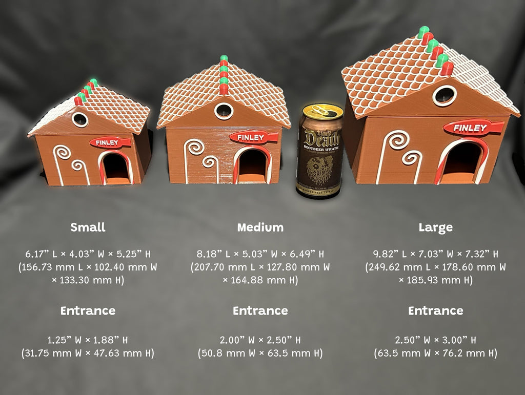 Gingerbread House Humid Hide for Reptiles – Festive Holiday Terrarium Decor with Shedding Support