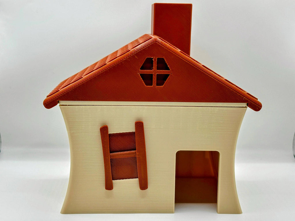 Whimsical Crooked Cottage Humid Hide for Reptiles – Fantasy Enclosure Decor with Shedding Support