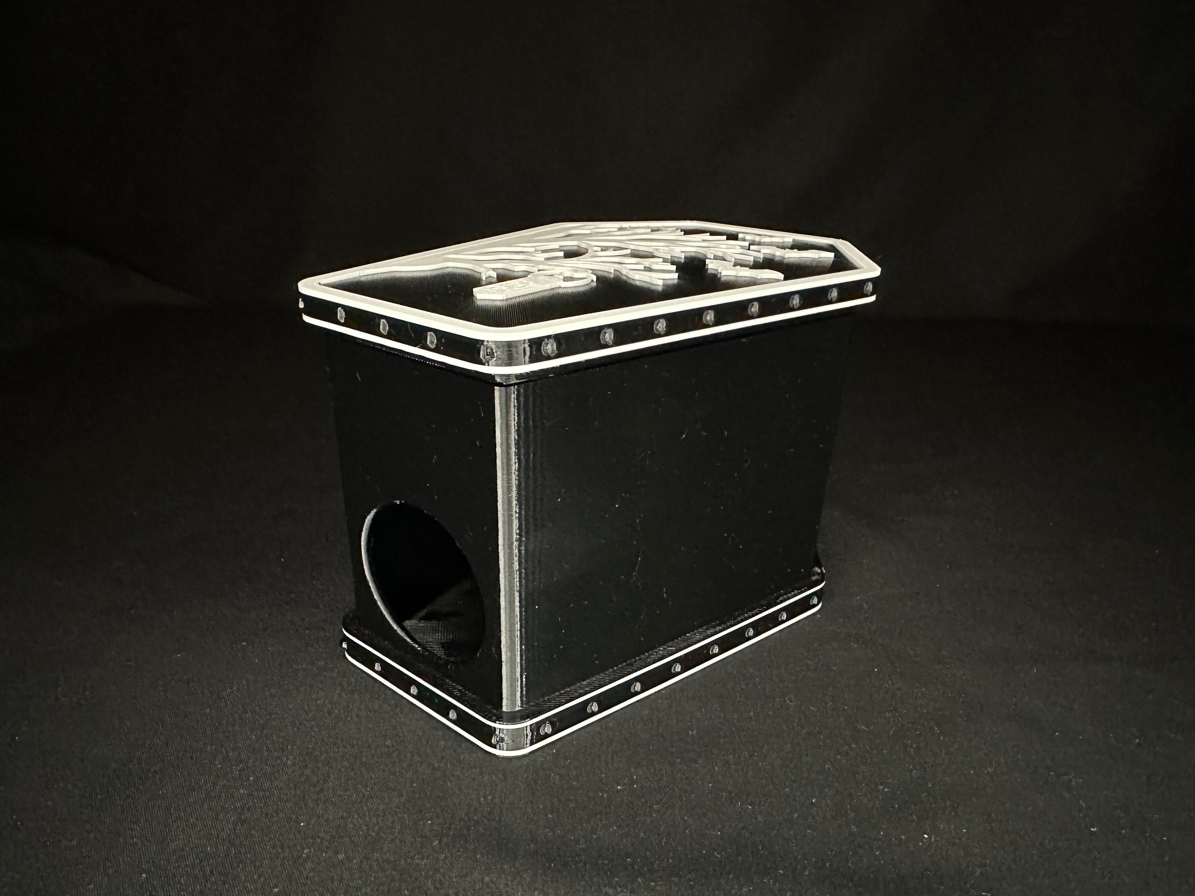 Coffin Humid Hide for Reptiles – Gothic Terrarium Decor with Shedding Support