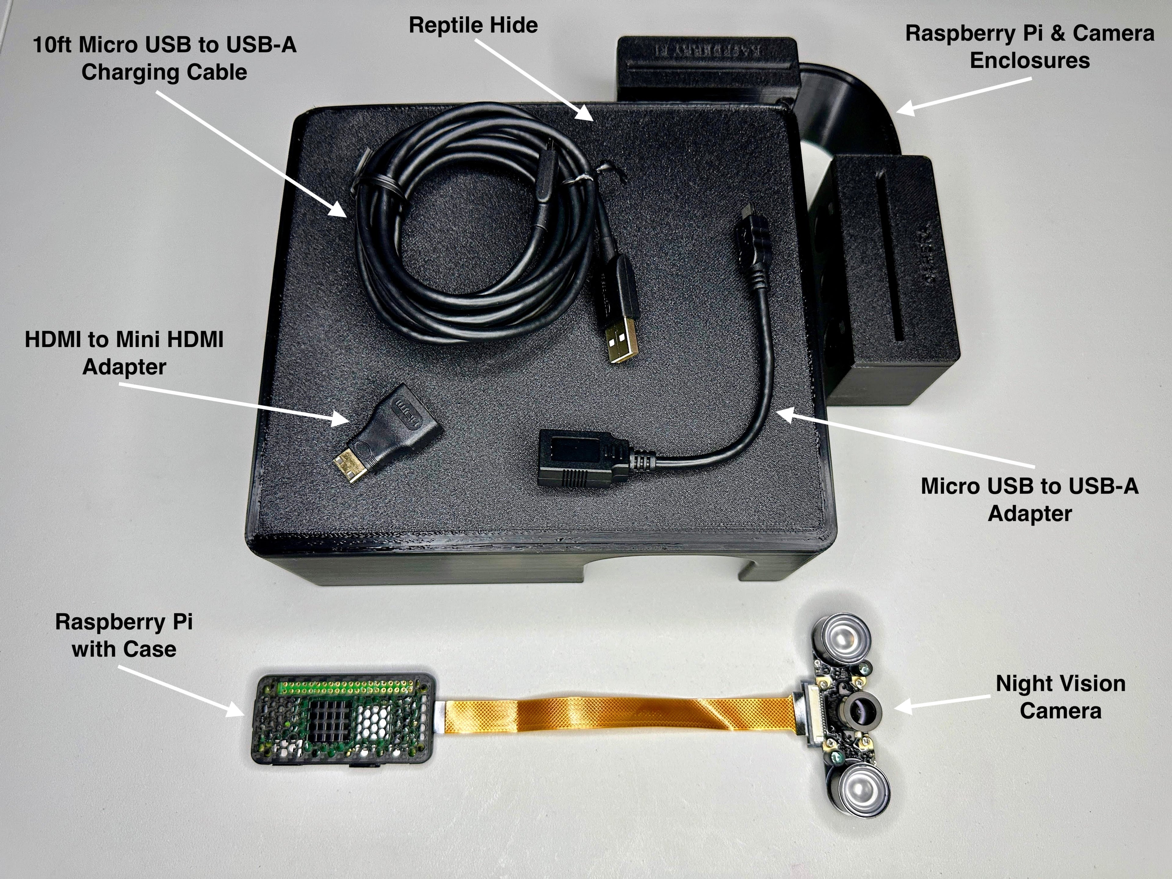 Peek-a-Hide – Reptile Hide with Night Vision Camera Monitoring