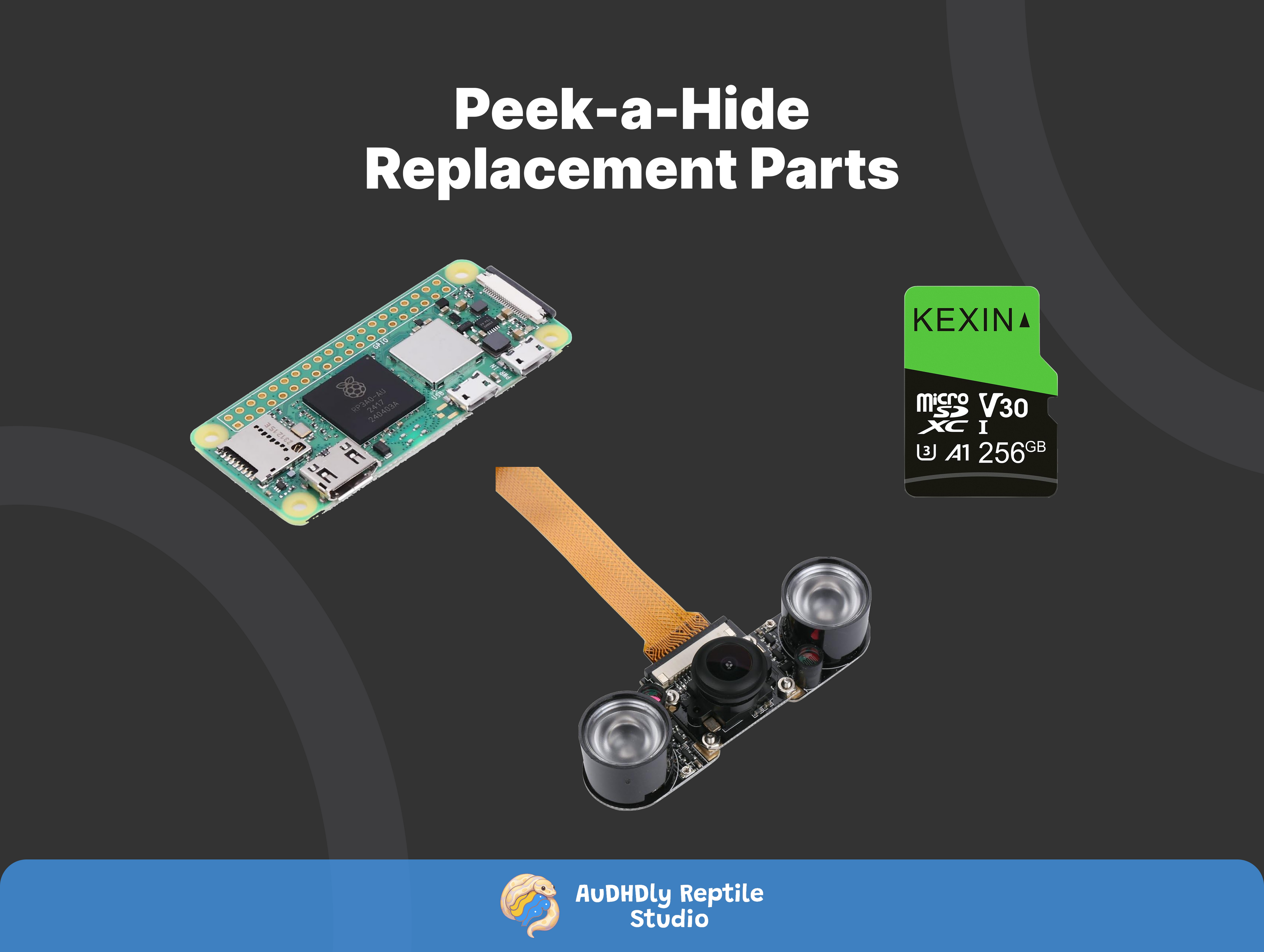 Peek-a-Hide Replacement Hardware – Raspberry Pi, Camera, SD Card, or Device Enclosure