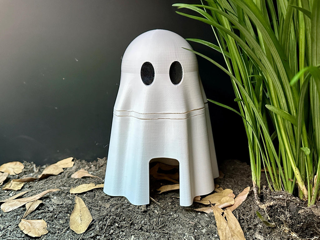 Ghost Humid Hide for Reptiles – Halloween Terrarium Decor with Shedding Support