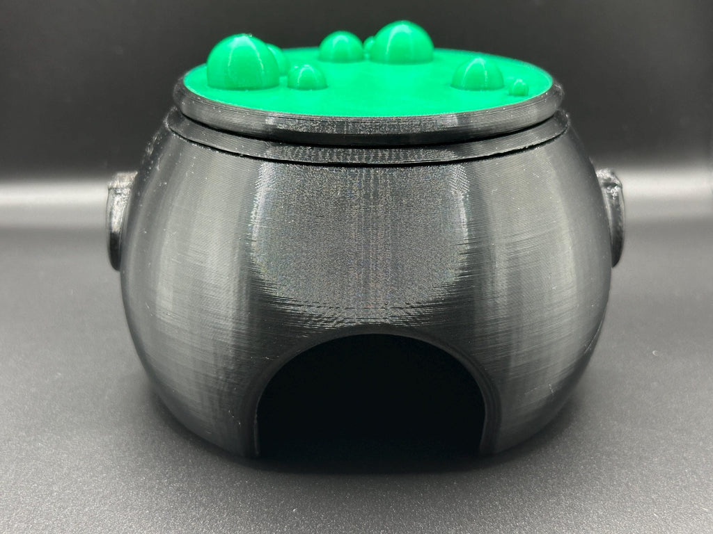 Witch Cauldron Humid Hide for Reptiles – Halloween Terrarium Decor with Shedding Support