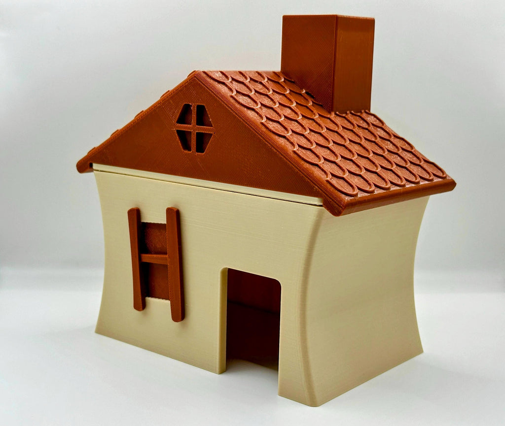 Whimsical Crooked Cottage Humid Hide for Reptiles – Fantasy Enclosure Decor with Shedding Support