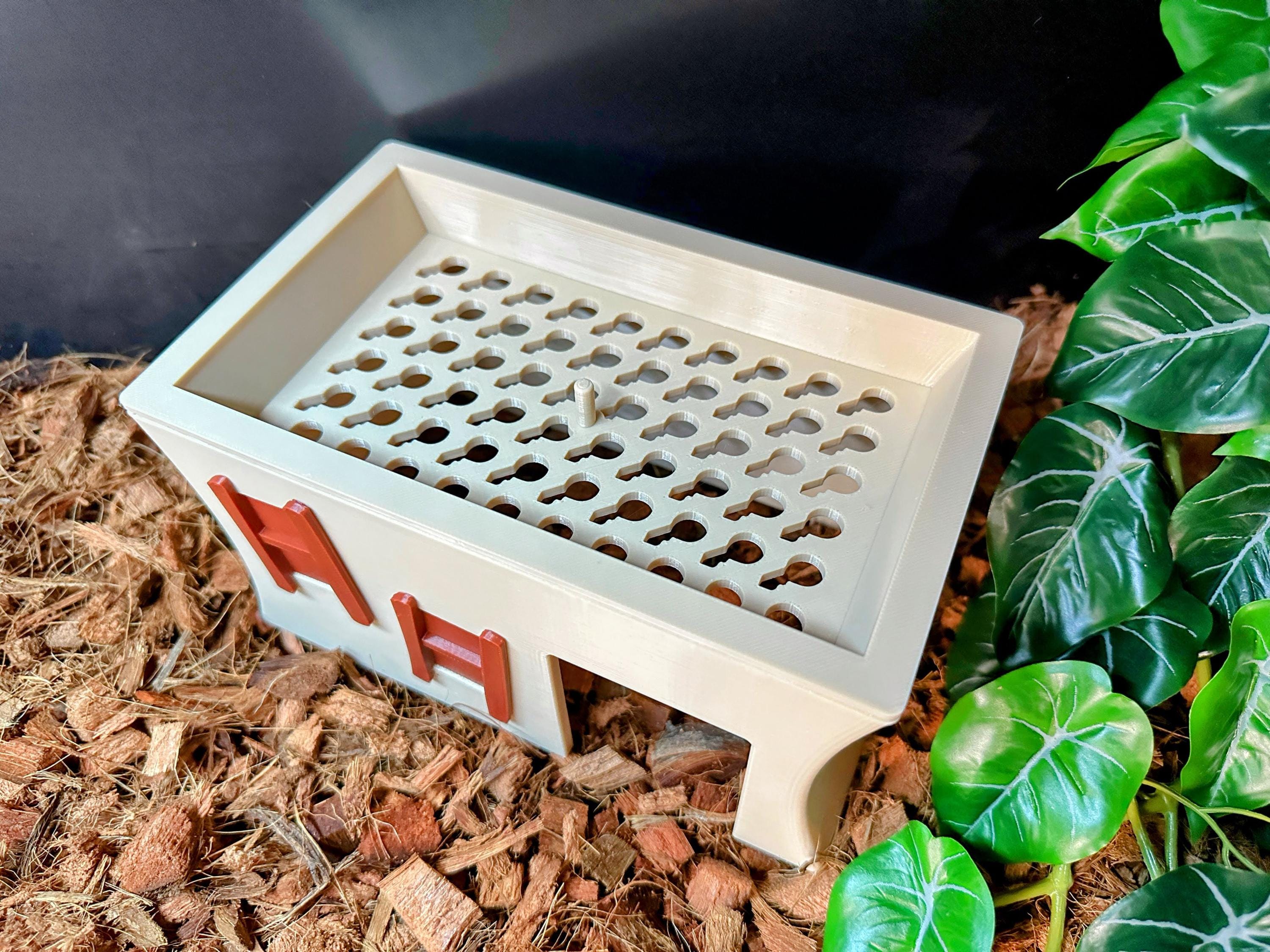 Whimsical Crooked Cottage Humid Hide for Reptiles – Fantasy Enclosure Decor with Shedding Support