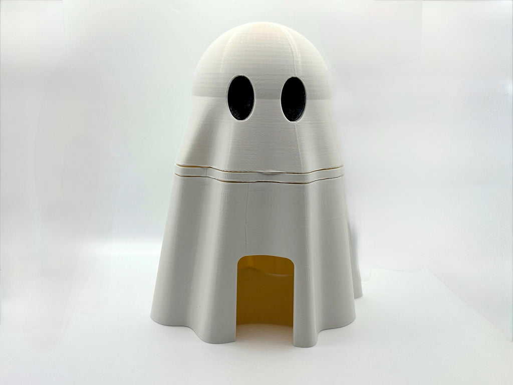 Ghost Humid Hide for Reptiles – Halloween Terrarium Decor with Shedding Support