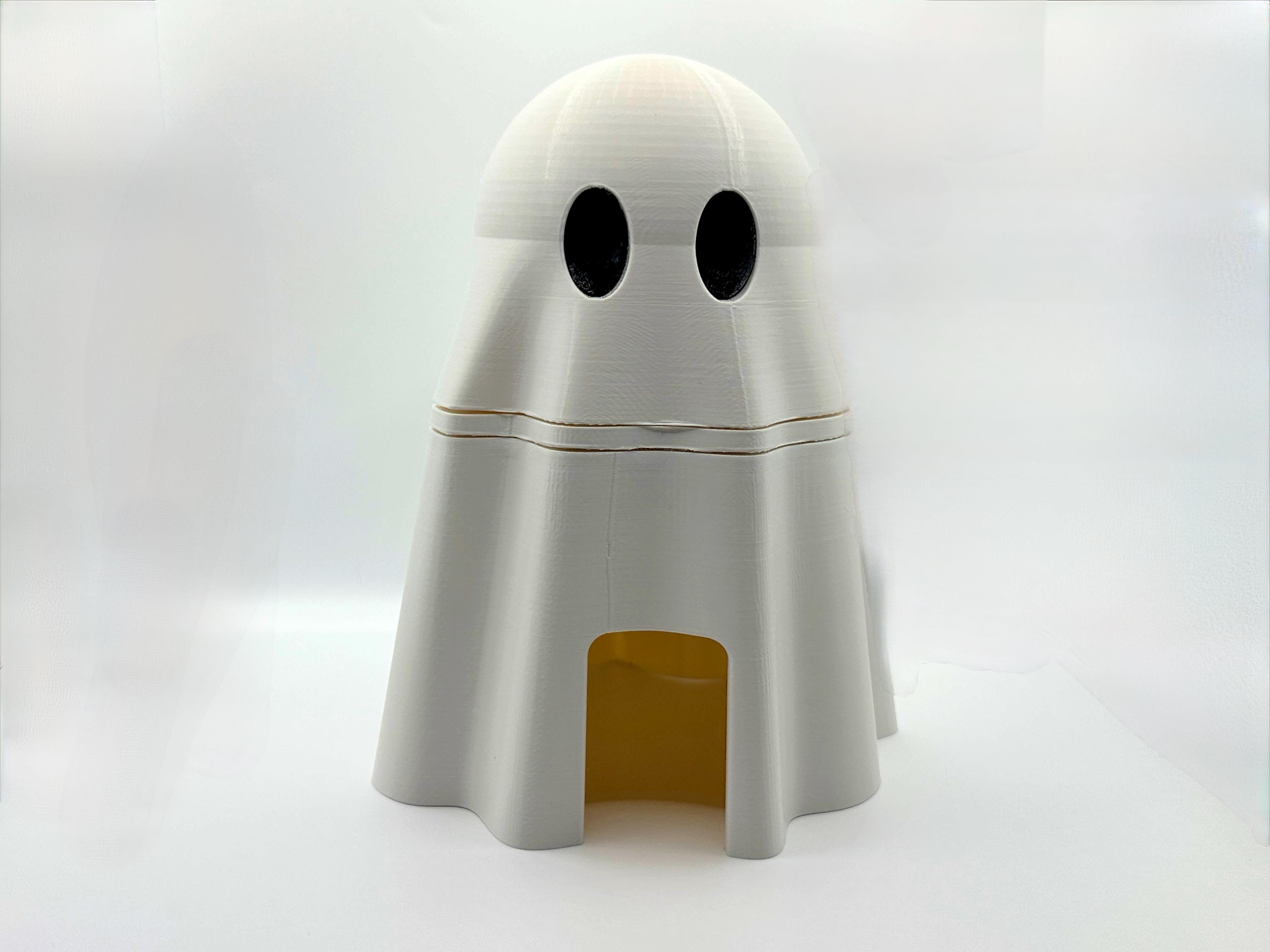 Ghost Humid Hide for Reptiles – Halloween Terrarium Decor with Shedding Support