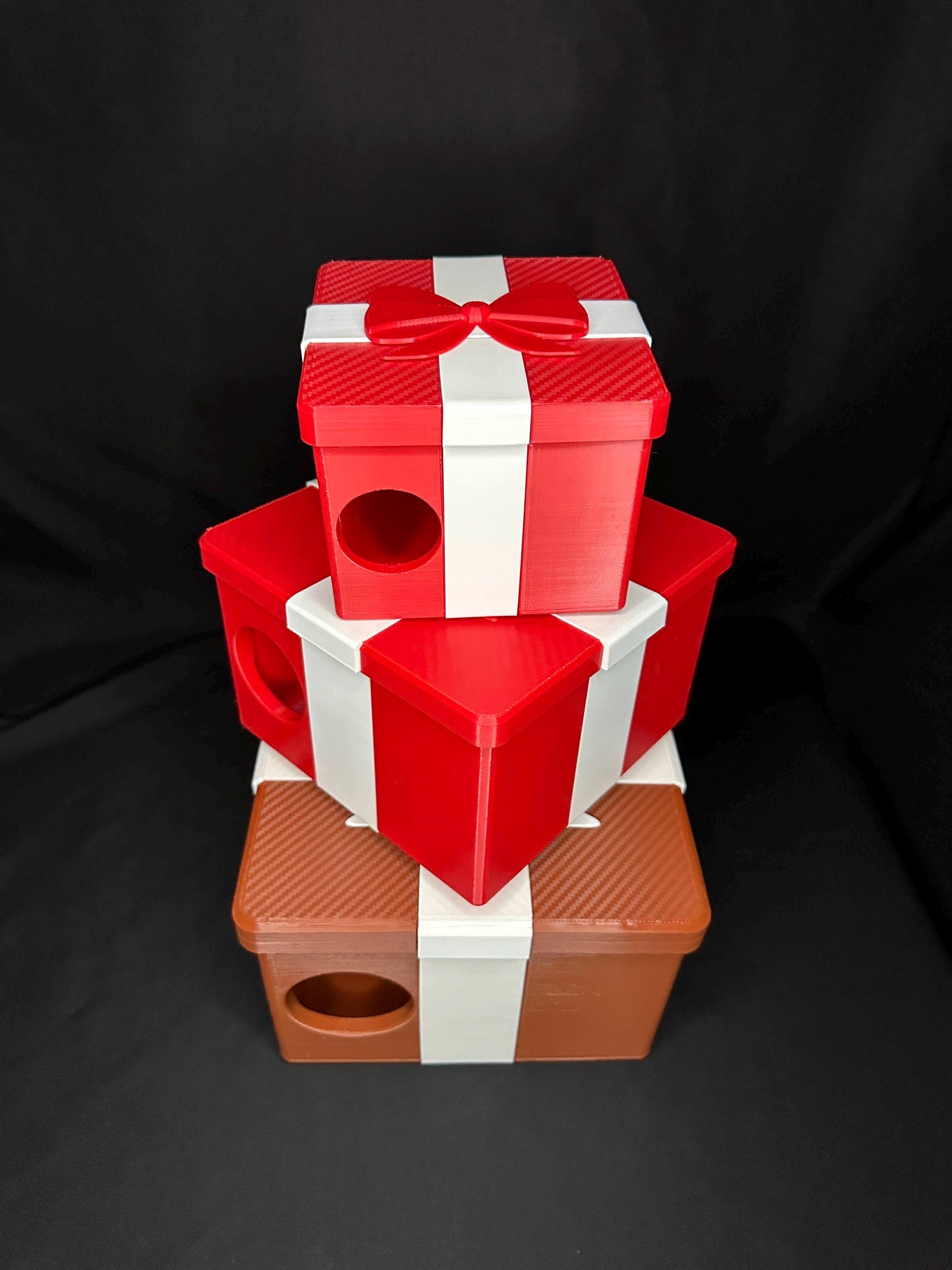 Christmas Present Humid Hide for Reptiles – Festive Holiday Terrarium Decor with Shedding Support