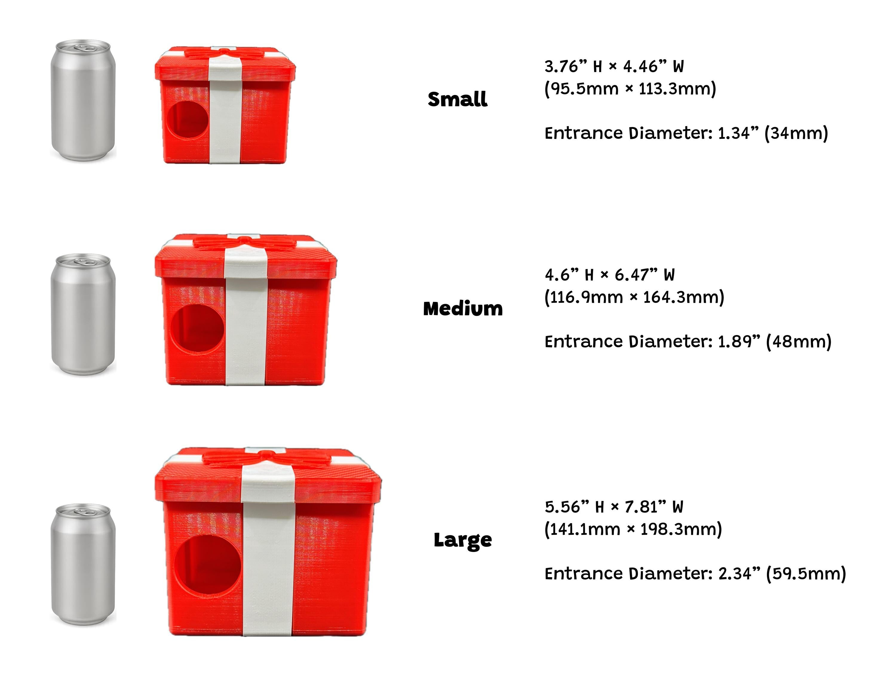 Christmas Present Humid Hide for Reptiles – Festive Holiday Terrarium Decor with Shedding Support